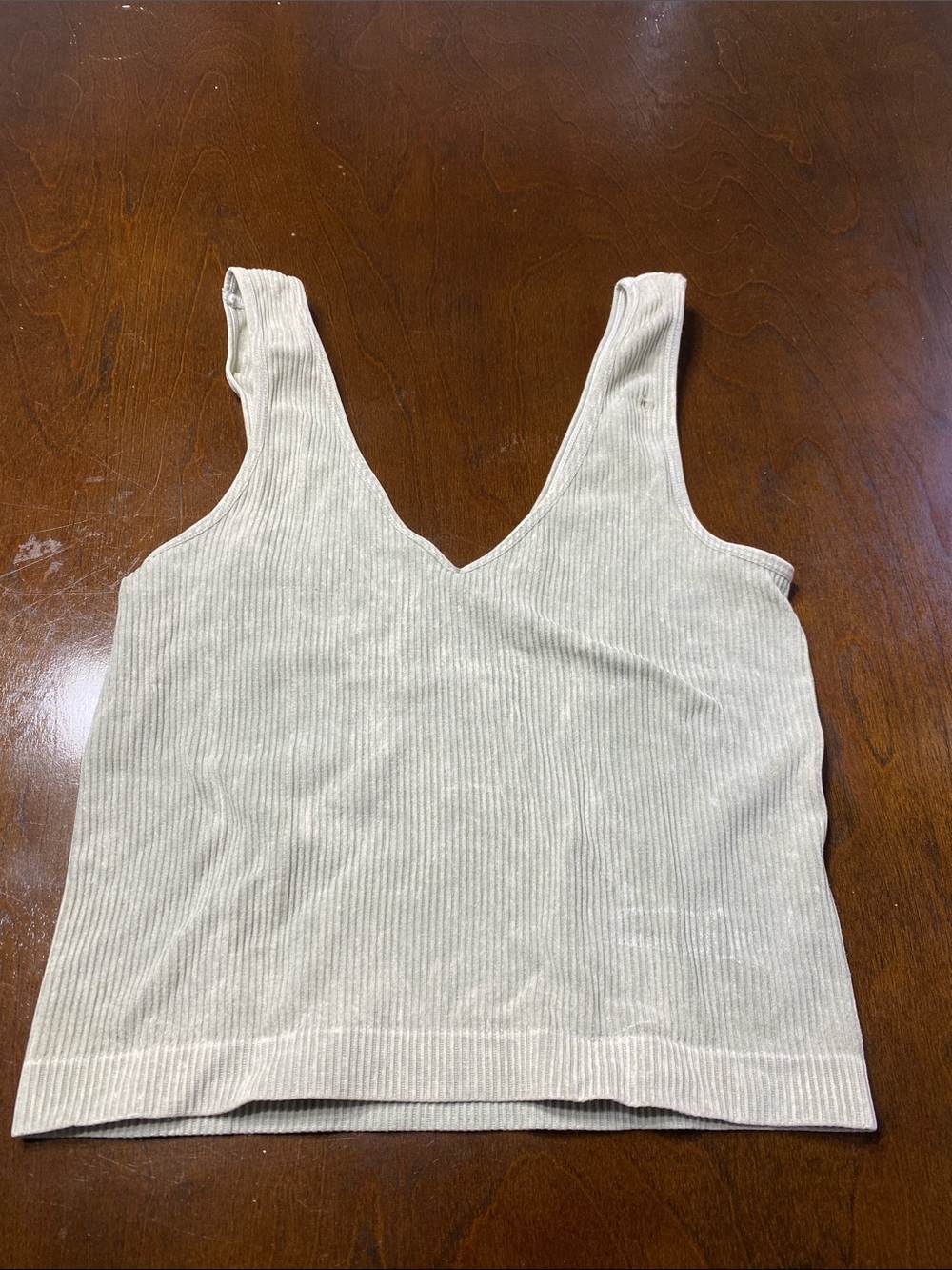Rue21 Ribbed V-Neck Tank Top - Light Cream